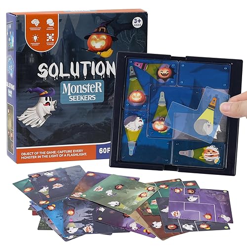 DERAYEE Halloween Ghost Puzzle Game, Halloween Jigsaw Puzzle Game Ghost Hunter Board Game for Kids and Adults Halloween Party Gifts
