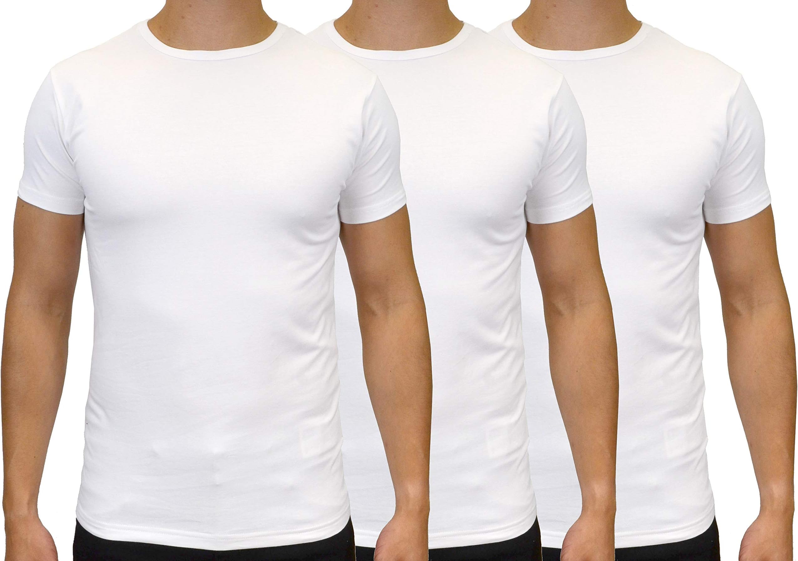 526Jeanswear Men's 3 Pack Slim Fit Stretch V-Neck & Crew Neck T-Shirts