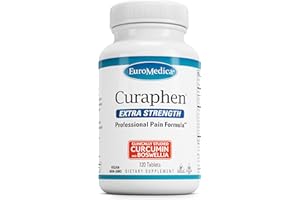 EuroMedica Curaphen Extra Strength - Curcumin & Boswellia Supplement for Healthy Circulation Support - Turmeric Supplement to Support Joints, Muscle Health & Endorphin Production - 120 Tablets