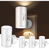 SETEN 4 Pack LED Plug-in Wall Night Light with Dimmable 0-300 Lumens, 2700K Warm White, Auto On/Off Light Sensor & Adjustable Head for Hallway, Stairs, Bedroom