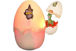 Marsjoy Easter Dinosaur Egg Hatching Toy Figure with Sound & LED Lights, Interactive Touch Control, Realistic Action, 3+ Years
