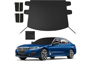 Instraella Housse de pare-brise pour glace et neige, tissu Oxford robuste, ajustement sûr, coupe-vent, anti-gel, protection d