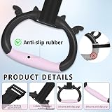 Grapelet Gymnastics Rings Set Adjustable Straps 330 lbs Home Exercise Black Pink view 3