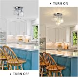 Rayofly 3-Lights Crystal Ceiling Light Chrome Semi Flush Fixture view 3