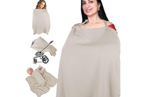 Gjinxi Nursing Cover Breastfeeding Multipurpose Covering Privacy Nursing Apron Adjustable Shawls Breathable Comfy Cubs Covering Cloth Women Arch Neckline Hoop Mother Nursing Blanket