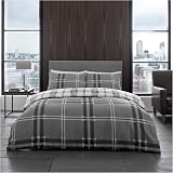 GC GAVENO CAVAILIA Duvet Cover Set Reversible Grey Bard sley Check Double