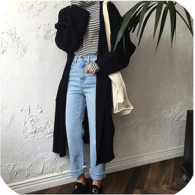 oversized long black cardigan