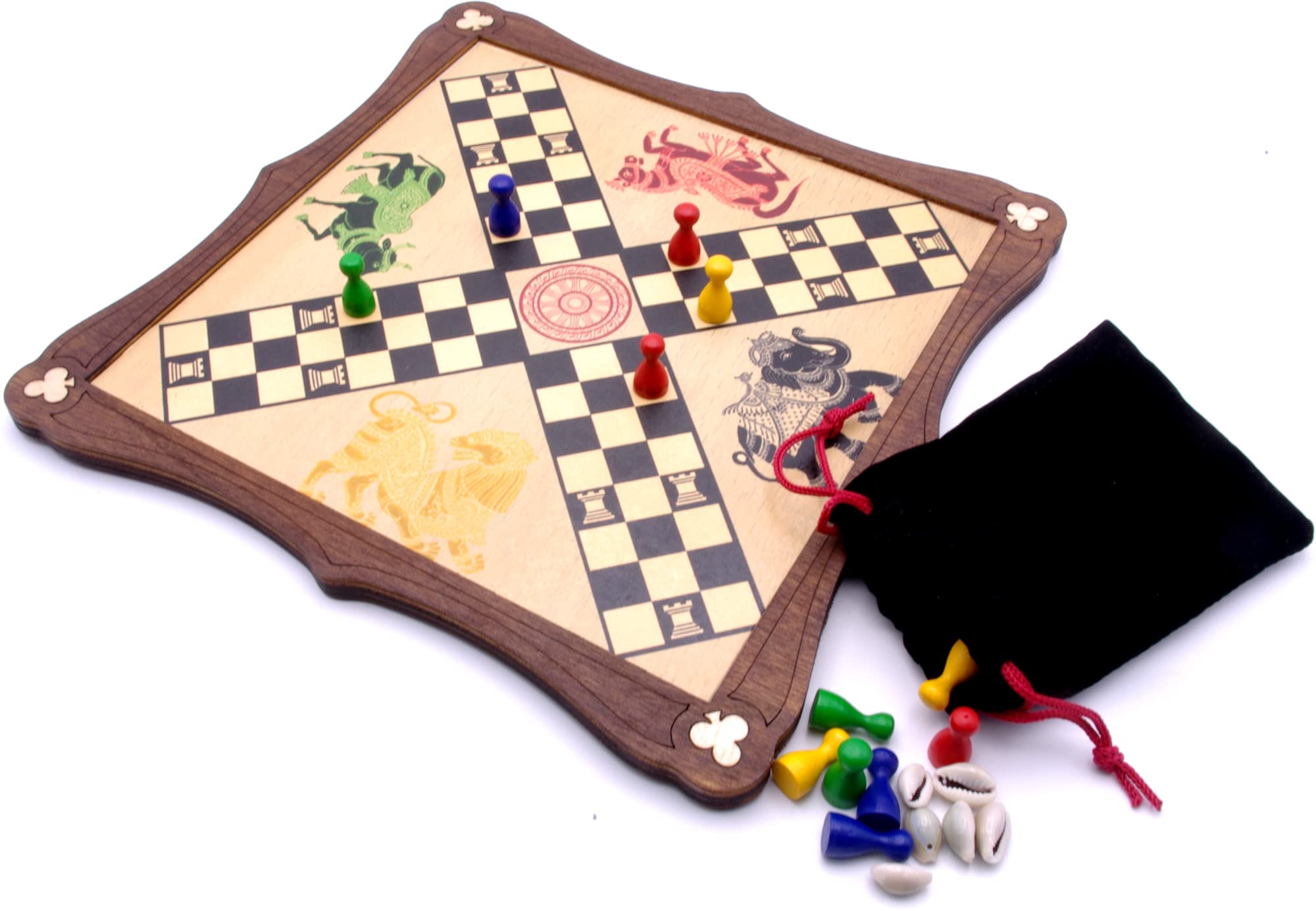 Pachisi traditional wooden board game