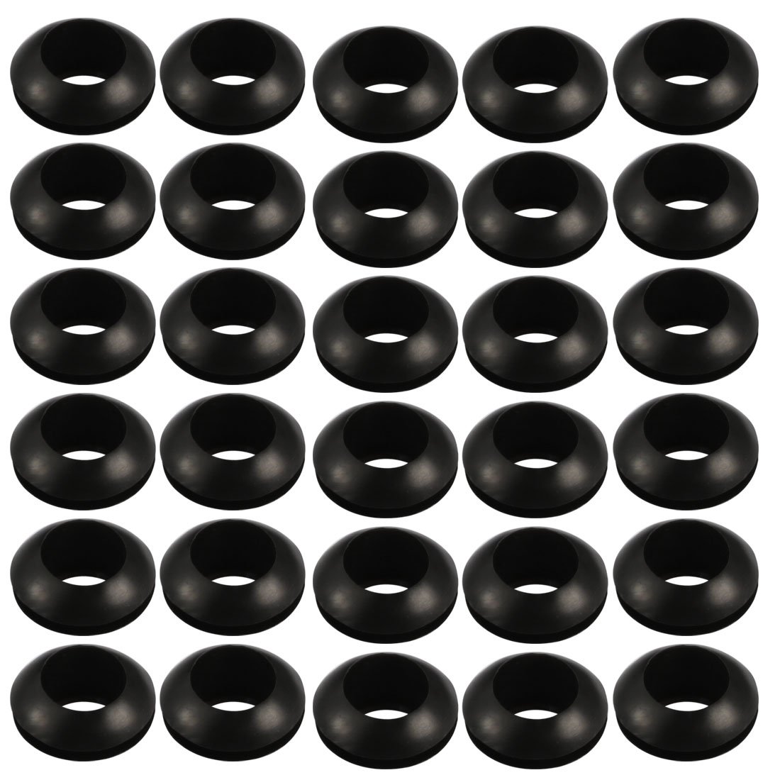 Sourcingmap 30pcs Wire Protective Grommets Black Rubber 10mm Double Sided Grommet