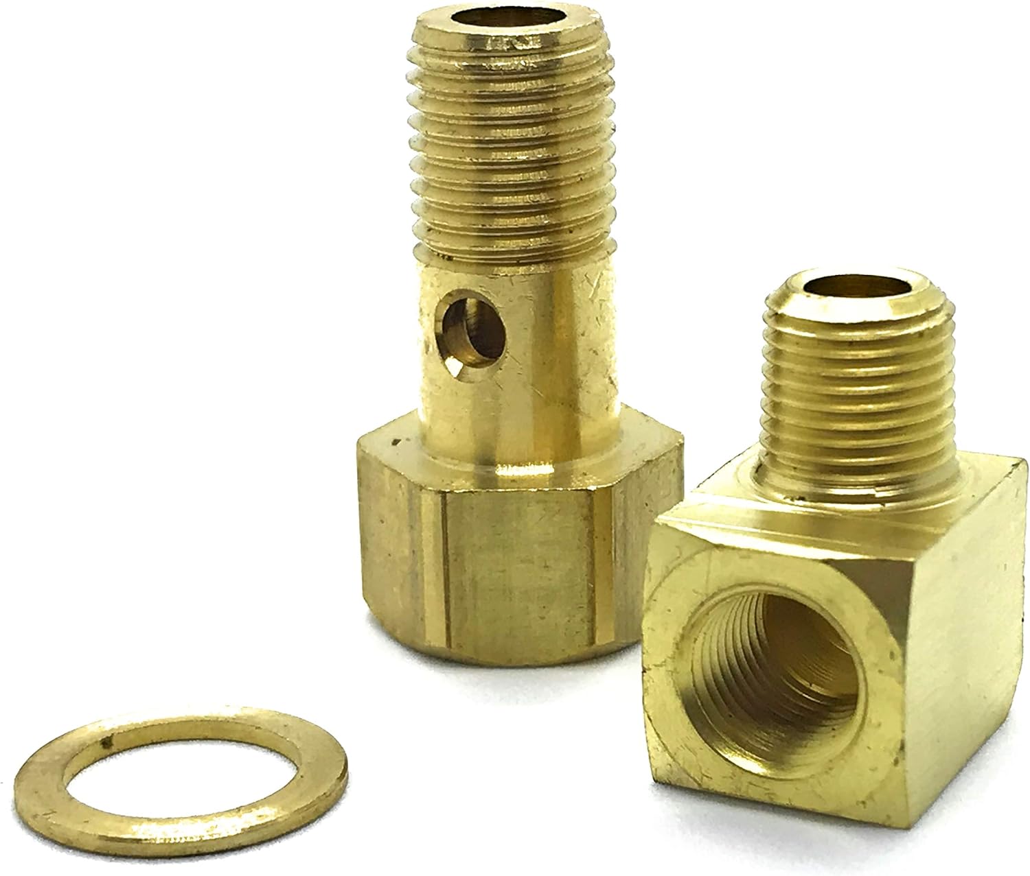 Fuel Pressure Gauge Adapter Banjo Bolt Fitting 12MM Bolt KIT 1/8 NPT