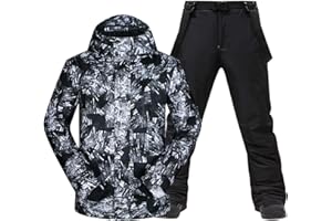 MUTUSNOW Men's Ski Jacket and Pants Set,Waterproof Warm Ski Suit,Winter Adult Snow Suit for Mountain Snowboarding