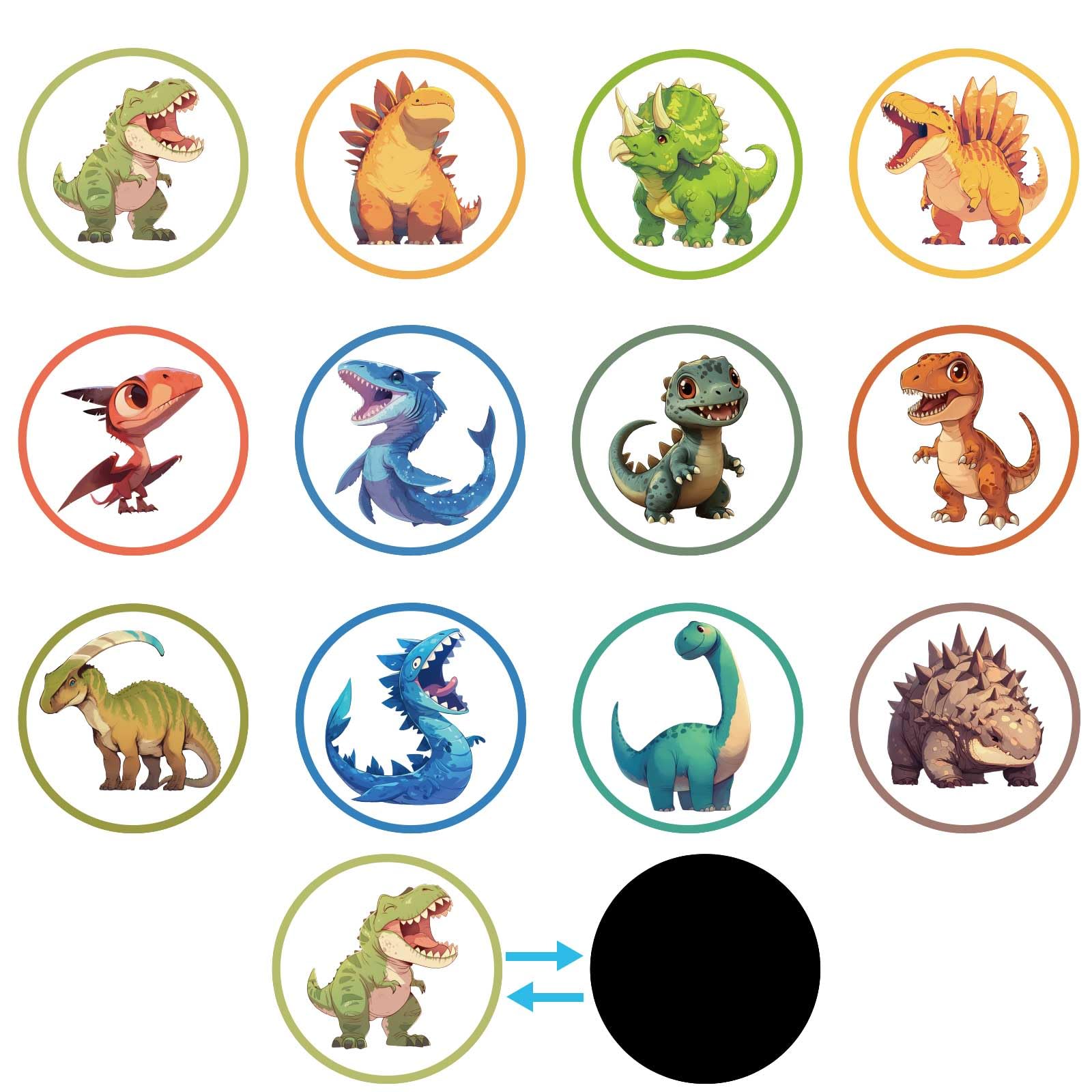 24pcs Potty Training Seat Magic Sticker, Reusable Potty Training Stickers Potty Targets Stickers Training Toilet Target Stickers Color Changing Pee Stickers for Boys Kids (Dinosaur)