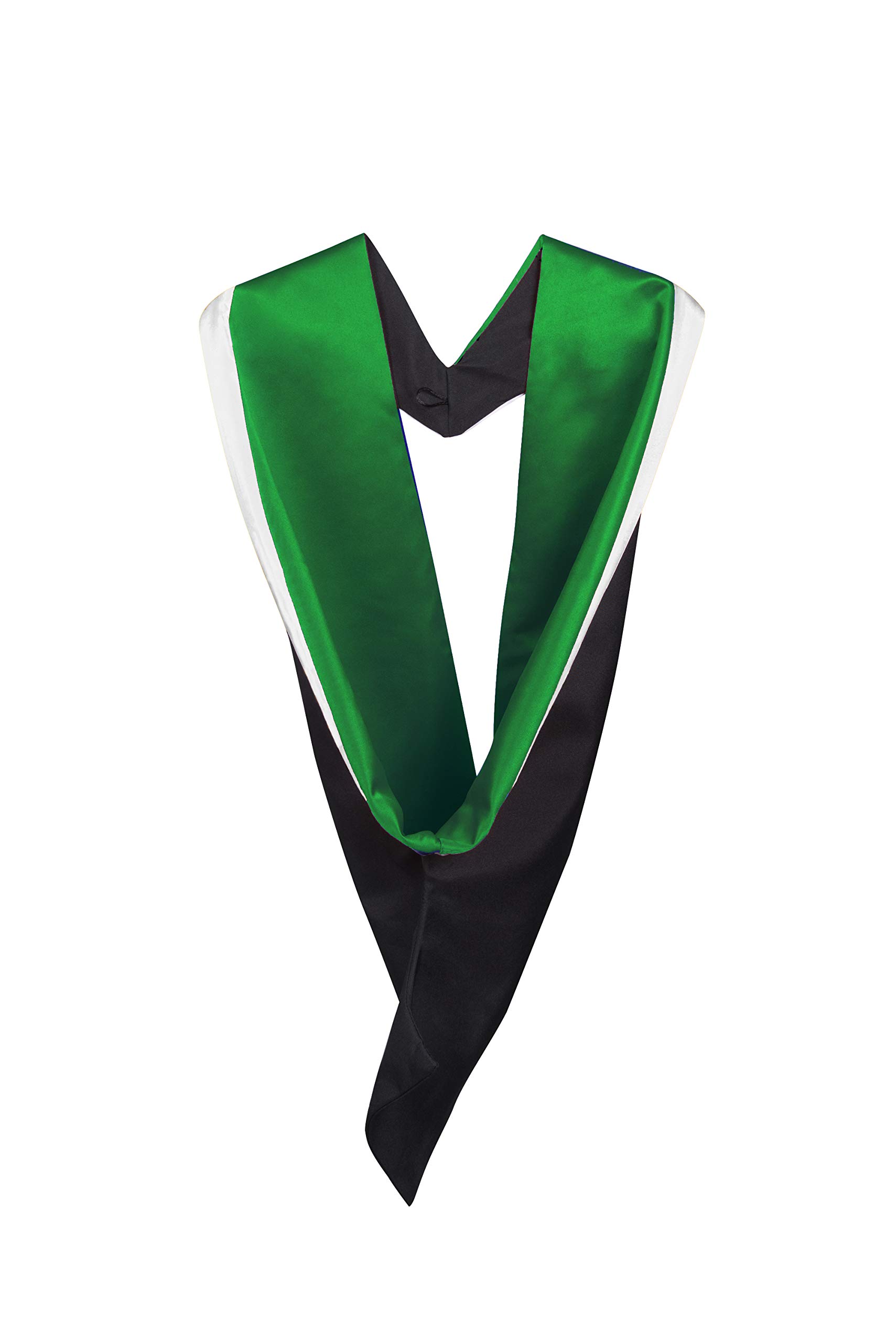 University academic graduation hood (Bachelor) - UK style hood only (Emerald Green with White Rim)