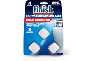 Finish In-Wash Dishwasher Cleaner, Cleans Hidden Grease and Grime, 3 Tablets (3 Washes, 3 Months Supply)
