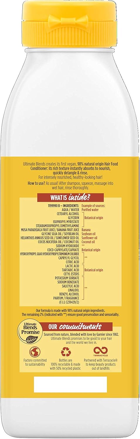 Garnier Ultimate Blends Nourishing Hair Food Banana Conditioner for Dry Hair 350 ml, Multi, 350 ml (Pack of 1) - Image 4