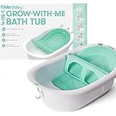 Frida Baby 4-in-1 Grow-with-Me Baby Bathtub, Baby Tub for Newborns to Toddler with Removable Bath Seat & Backrest for Bath Su