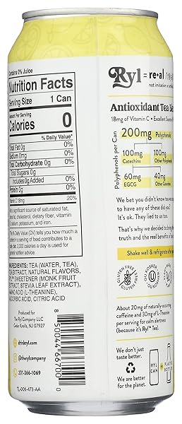 THE RYL CO., TEA BLACK LEMON, 16 FL OZ
