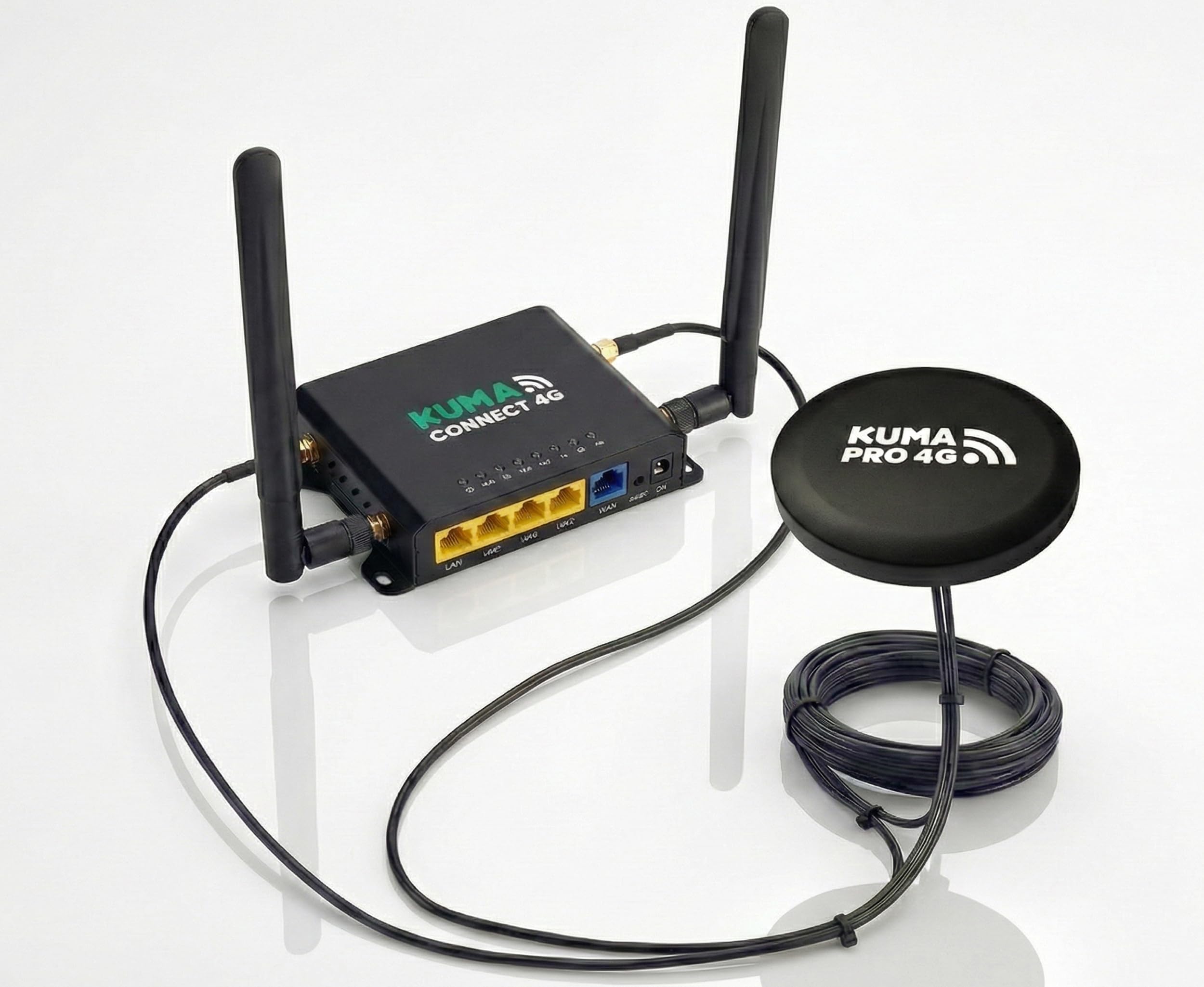 Photo 1 of KUMA Connect PRO 4G LTE RV WiFi Kit with High-Gain Outdoor Antenna | Boosts Weak Cell Signal for Stable Internet in Remote Areas | Unlocked for AT&T, T-Mobile | 4-Port Router for 32 Devices | 12v
