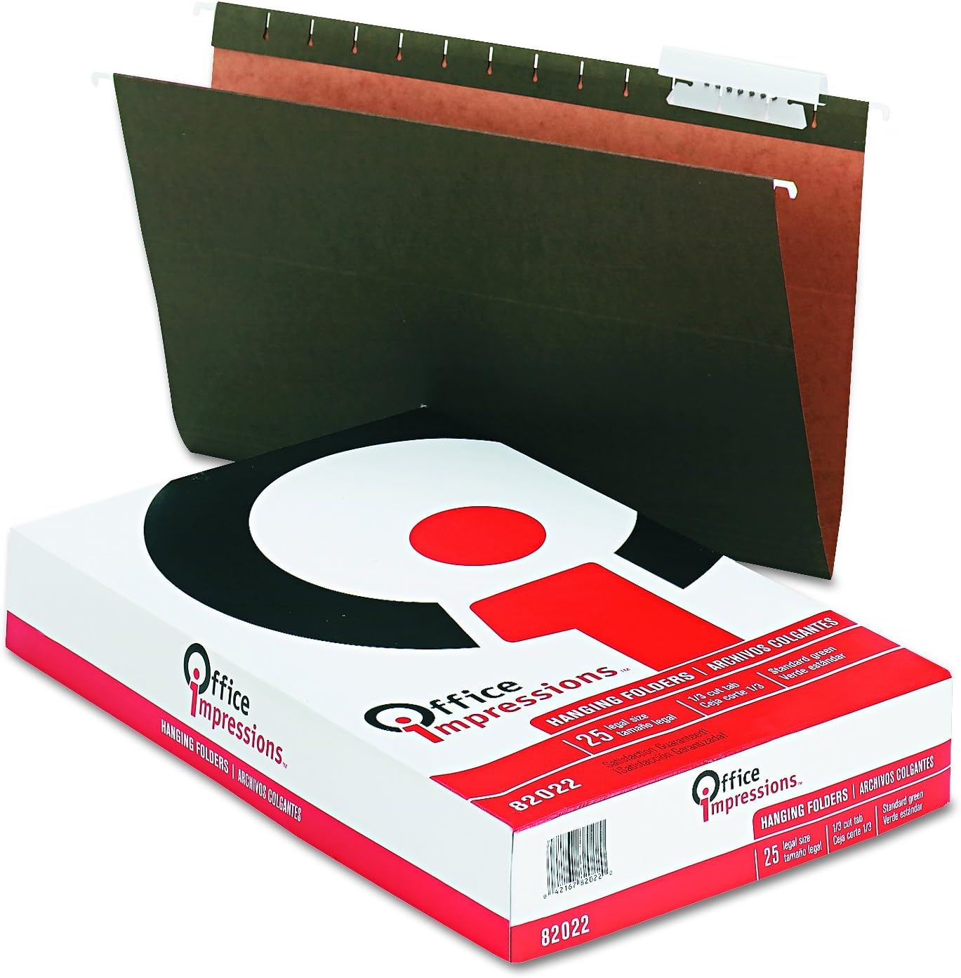 Office Impressions Hanging File Folders, 1/3 Tab, 11 Point