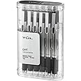 TUL GL1 Retractable Gel Pen, Needle Point, 0.7 mm, Gray Barrel, Black Ink, Pack Of 12