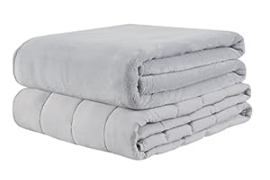 Degrees of Comfort Weighted Blanket 25 Pounds Queen Size for Adults with Removable Cover, Heavy Blanket Washable Cozy Heat Warm Minky Plush Cover Included, Micro Glass Beads, 60x80 Queen Size, Grey
