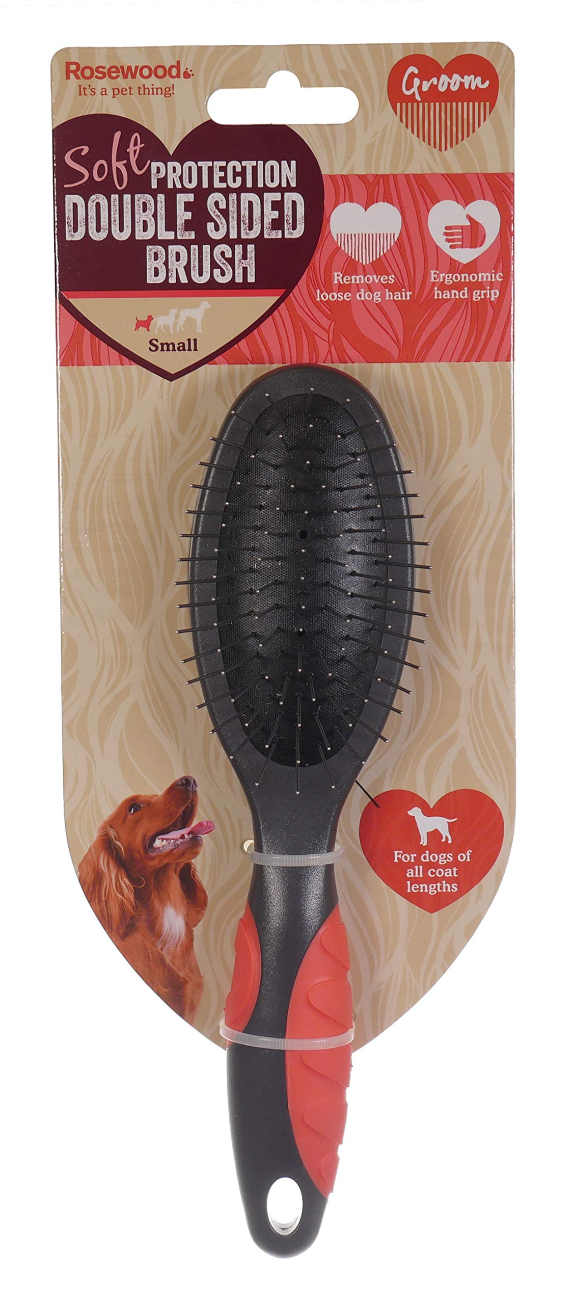 Rosewood Soft Protection Double Sided Brush for Dogs, Small