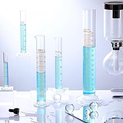Copkim 5 Pcs Glass Graduated Cylinder Metric Scale