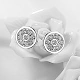 1set 925 Sterling Silver Dream Crystal Circle Stud
