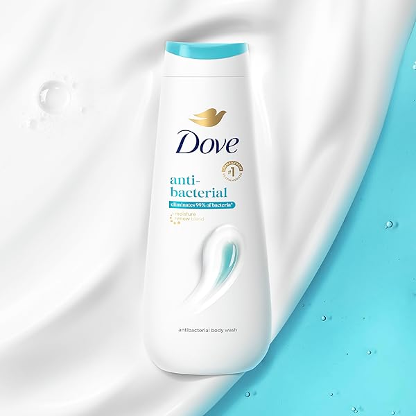 DOVE BODY WASH ANTIBACTERIAL FOR ALL SKIN TYPES PROTECTS FROM DRYNESS 20 OZ