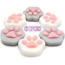 Amazon.com: 6 Pcs Cat Paws Mochi Squishy Toys, Mini Stress Relief ...