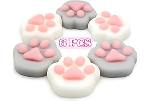 JIAHO 6 Pcs Cat Paws Mochi Squishy Toys, Mini Stress Relief Kawaii Squishies for Kids Party Favors, Goodie Bag Stuffers, Easter Basket Stuffers, Mochis Fidget Bulk Squeeze Toys for Kids Prizes