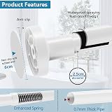 WELDUN Extendable Shower Curtain Rod 48-190CM No Drill Telescopic view 2