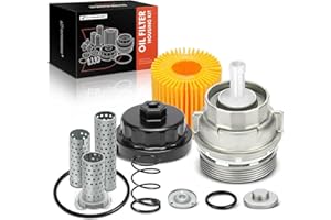 A-Premium Engine Oil Filter Cap Assembly Kit Compatible with Toyota and Lexus Vehicles - 2005-2021 - Avalon, Camry, Highlander, RAV4, Sienna, Tacoma, Venza - Replaces 15620-31060, 15643-31050