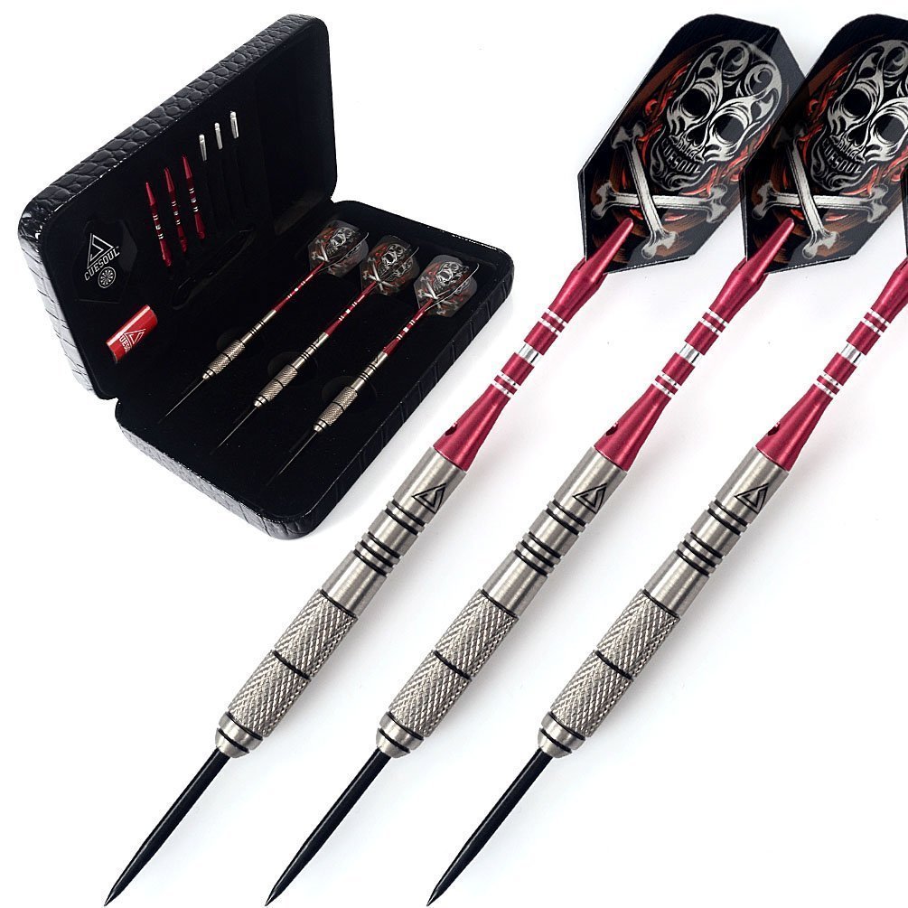 CUESOUL Tungsten Steel Tip Darts- Precise Barrels 24 Grams 90% Tungsten with Luxury Case(CSTSSTD011-24L)
