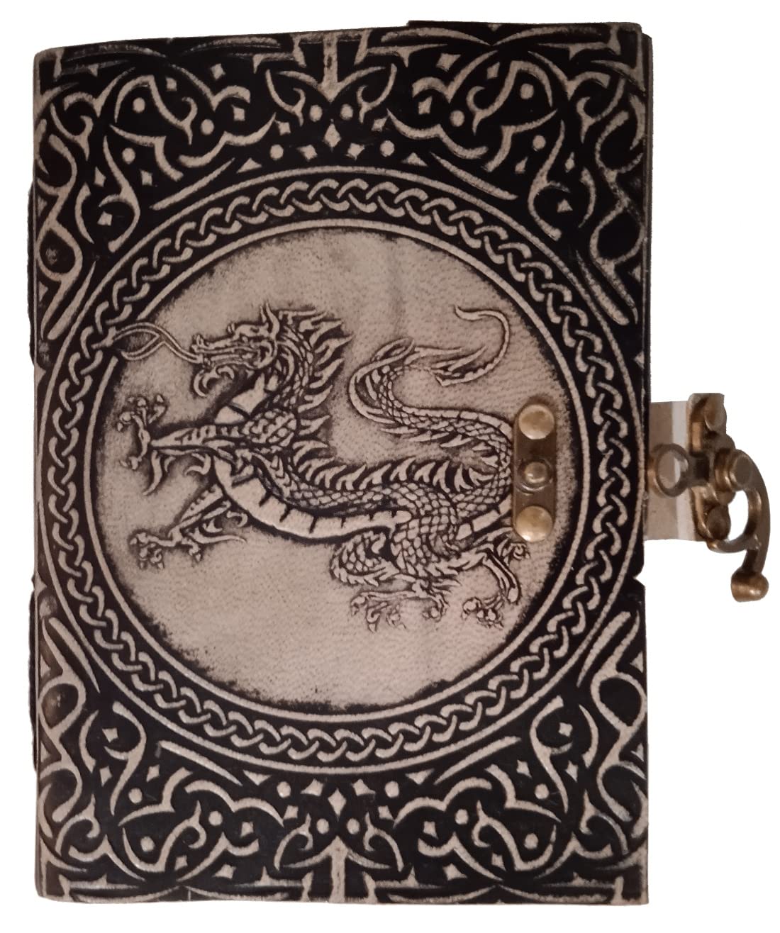 Purpledip Leather Journal 'Holy Dragon': Vintage Chinese Design Diary Notebook (12586)