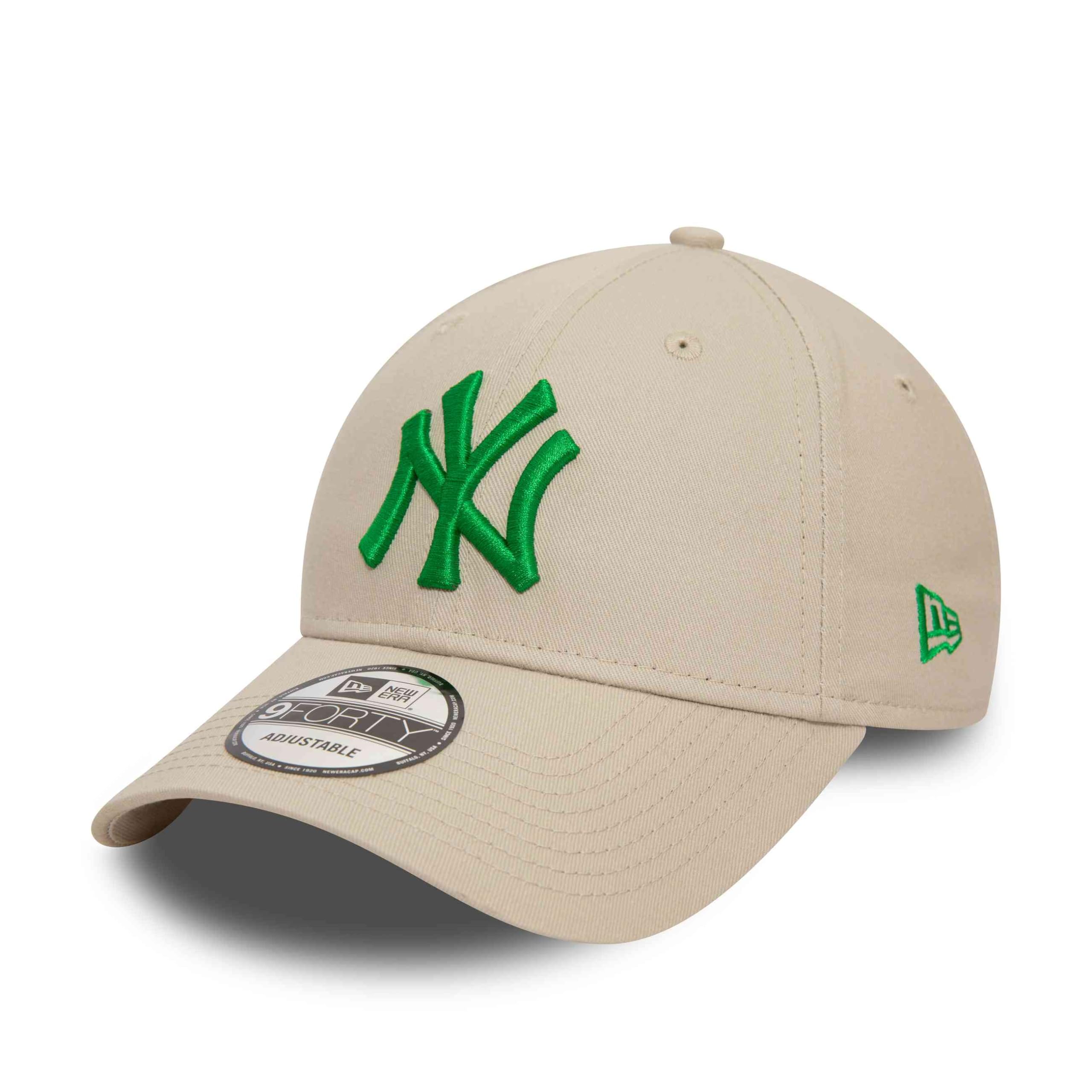 New Era Men's 9Forty League Essential MLB New York Yankees Baseball Cap Hat Light Beige