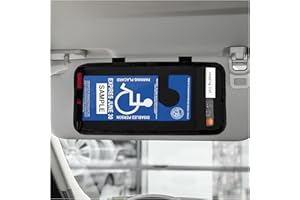 JUSTTOP Handicap Placard Holder, Disabled Parking Permit Sign Protector with Elastic Strap for Car Sun Visor, Transparent PVC