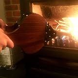 De Vielle 45.5cm Brown Wooden Fireside Bellows with Chrome Nozzle - Fireplace view 2