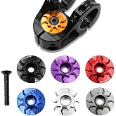 EVOSID Bike Headset Top Cap with Bolts, 31.8mm/1.3in Aluminum Alloy CNC Bike Stem Cap for 28.6m Front Fork Bicycle Tube and Road MTB Bike Stems