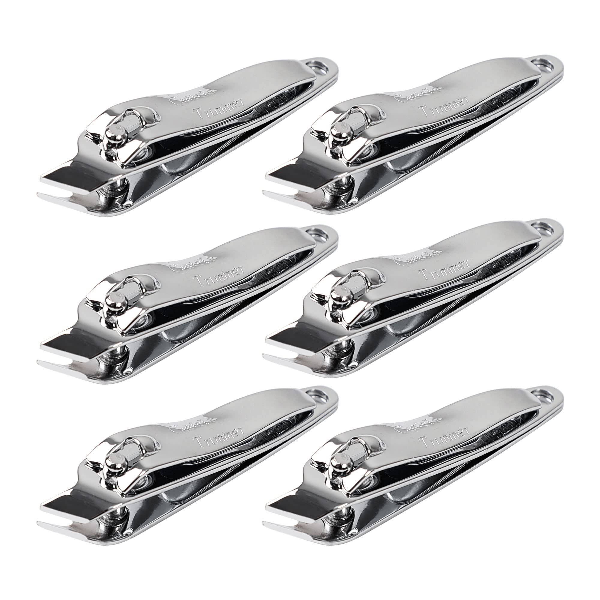 sourcingmap 6 PCS Nail Clippers Set, Sharp Metal Slanted Edge Toenail Fingernail Clippers, Manicure Tool Pedicure Silver Nail Cutter for Women Men Nail Cleaner