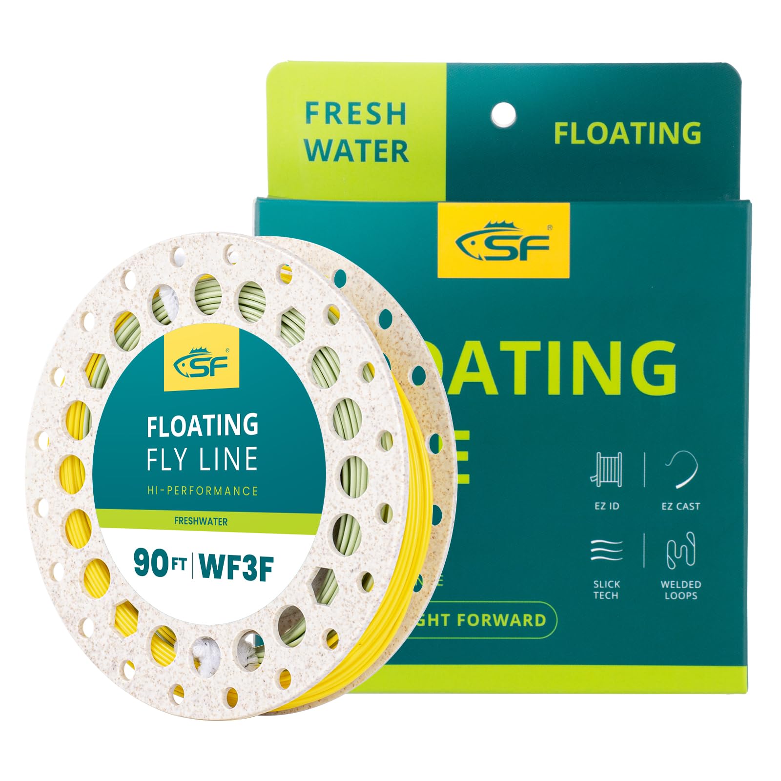 SF Fly Fishing Line with Welded Loop Weight Forward Floating Fly Line WF3F 90FT