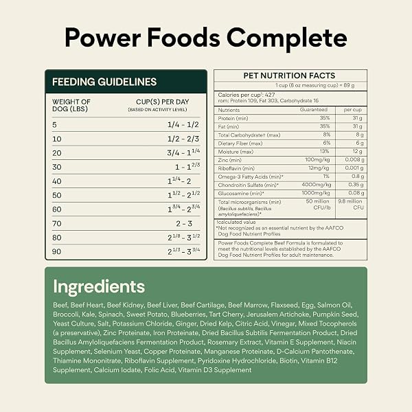 LONE WOLF RANCH CHUCK NORRIS POWER FOODS COMPLETE AIR-DRIED DOG FOOD WITH HIGH PROTEIN, SUPERFOODS, AND GLUCOSAMINE (BEEF, 24OZ)