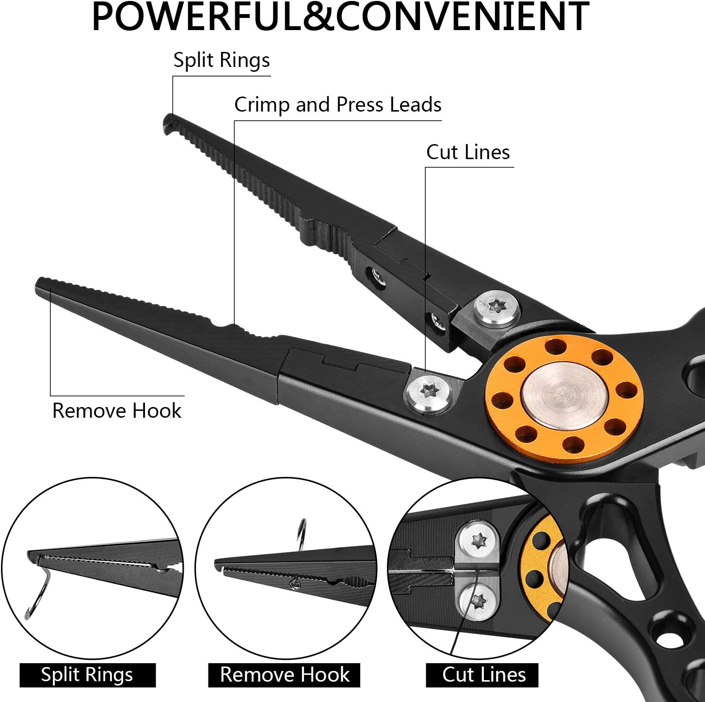 ZACX Fishing Pliers, Fish Lip Gripper Upgraded Muti-Function Fishing Pliers Hook Remover Split Ring, Fly Fishing Tools Set, Ice Fishing, Fishing Gear, Fishing Gifts for Men (Package B) : Sports & Outdoors