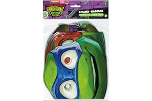 Unique TMNT Mutant Mayhem Party Masks - 8 Pack - Kids Unisex - Super Heroes - Children - Paper - COSTUME_MASK