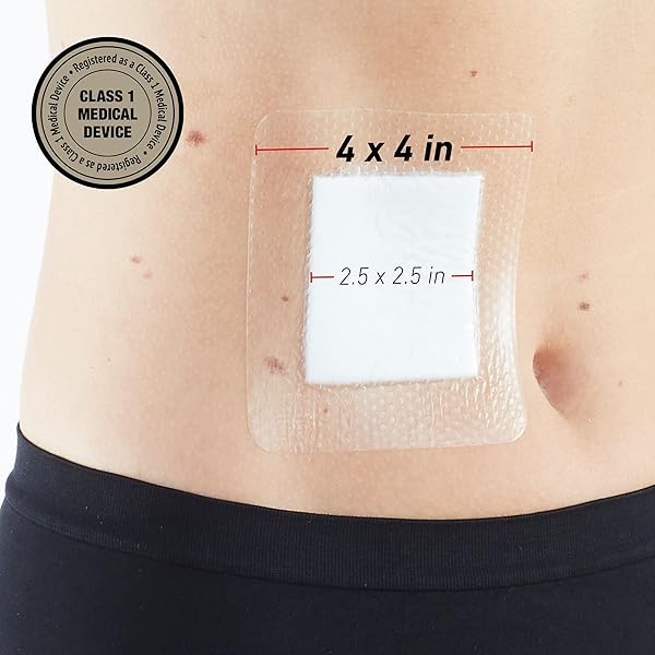 NEO G OPTI-HEAL SILICONE MULTI PURPOSE SURGICAL WOUND DRESSING– STERILE ADHESIVE BANDAGES FOR SURGICAL WOUNDS, CUTS, ABRASIONS – BARRIER ISLAND DRESSING 4X4 – ABSORBENT BREATHABLE WATERPROOF 4 PACK