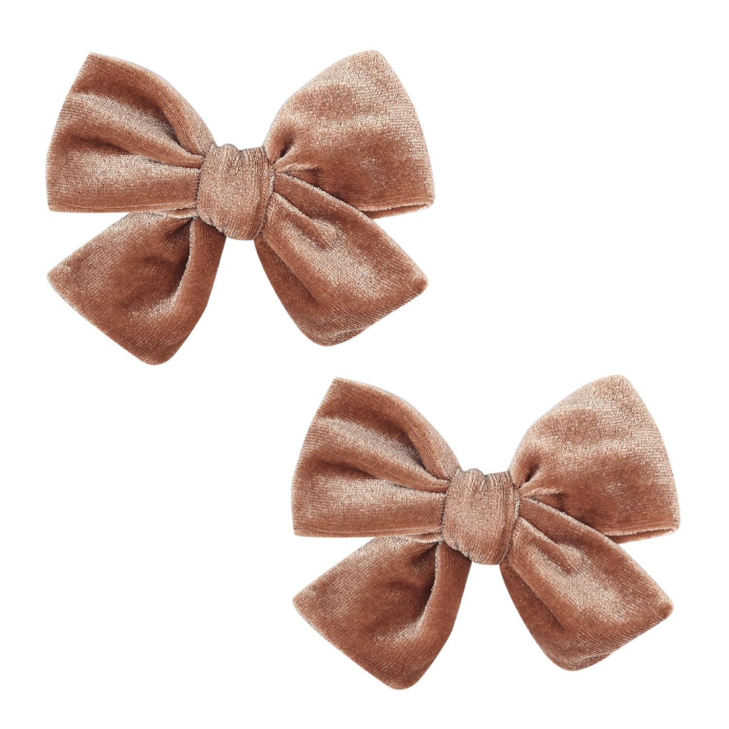 Photo 1 of Exquisite 4-Inch Velvet Hair Bow Clips for Women and Girls - Perfect for Christmas, Halloween, and Everyday Wear in Light Brown