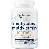 Micro Ingredients Pure Methylated Multivitamin for Men, 240 Capsules | 30 Essential Nutrients with Activated B Complex &amp; Methylfolate + Saw Palmetto, Ginseng, Maca, Lycopene, Vitamin D3 &amp; Zinc
