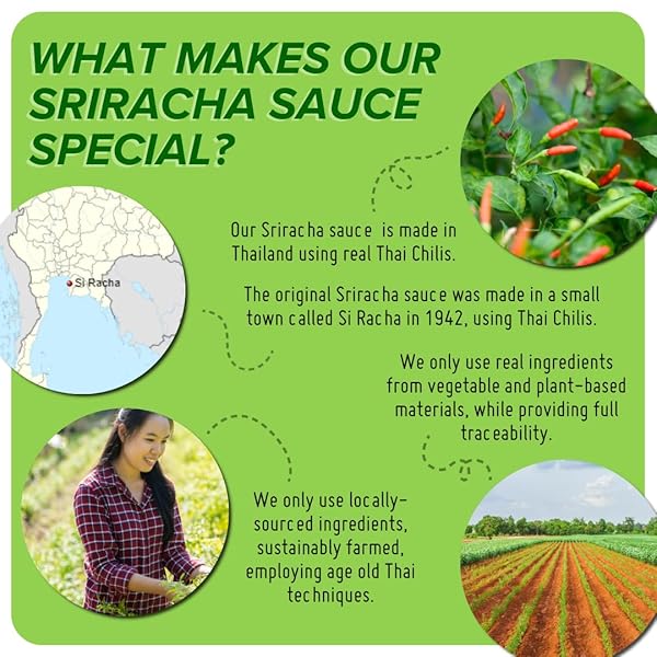 ASIAN ORGANICS SRIRACHA HOT CHILI SAUCE – THAI CHILI SAUCE, USDA ORGANIC, NON-GMO, GLUTEN-FREE, NO MSG – AUTHENTIC SIRACHA SAUCE, 9.47OZ/280ML BOTTLE