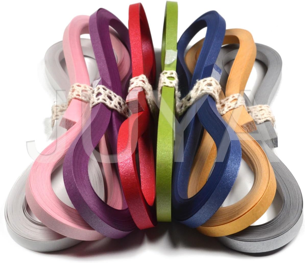 JUYA Metallic Paper Quilling Set 2/3/5/7/10mm Width Available (8 Colors, Paper Width 10mm)