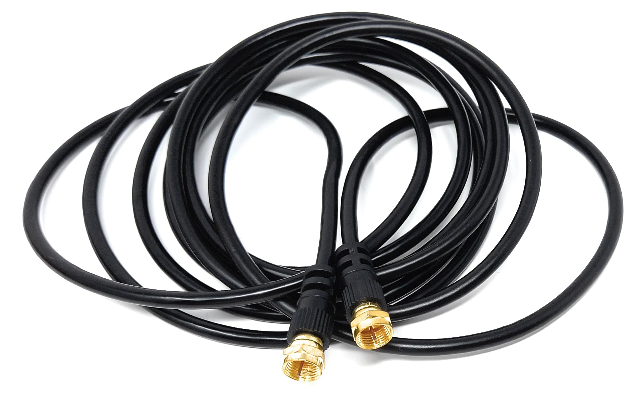 DRUT 3m F-Type Male to Male Coax Coaxial Cable, Extension 75ohm Cord Wire Compatible with Satellite Dish, TV Antenna, Freeview TV, DVD, VCR, SKY HD, Virgin, BT (10ft.)